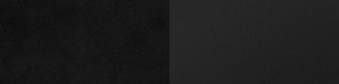 Close-up of two black textured surfaces side by side, one with a soft fabric texture and the other with a smooth matte finish